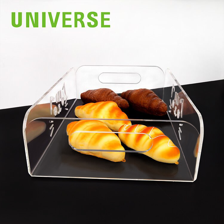 Transparent Pattern Custom Acrylic Cake Tray with Handle