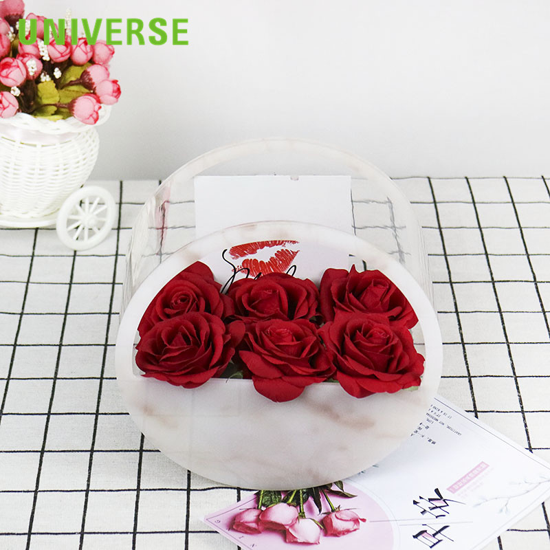Original Customized Round Transparent Acrylic Flower Box with Pattern