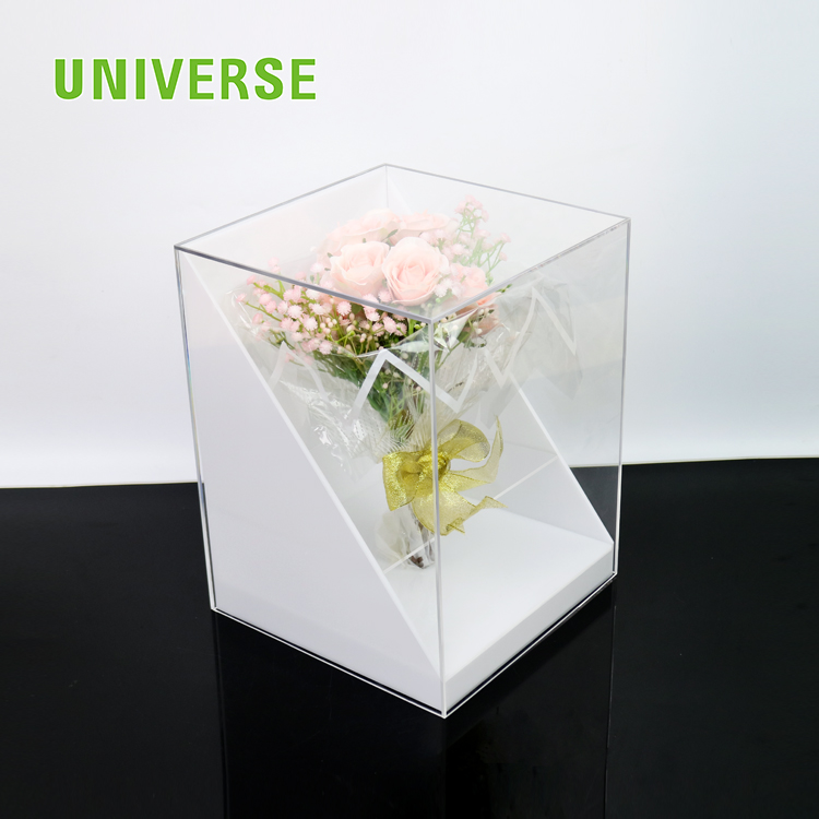 High-quality acrylic bouquet display box suitable for weddings and events