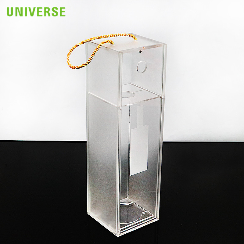 High End Custom Transparent Acrylic Red Wine Packing Box with Cover