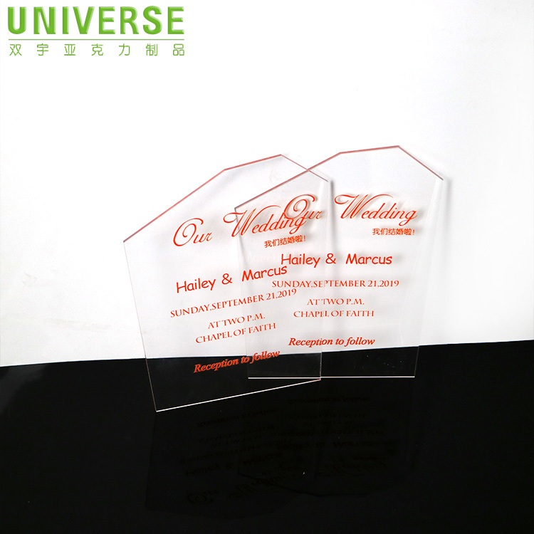 Clearly Visible Transparent Acrylic Wedding And Party Display Cards